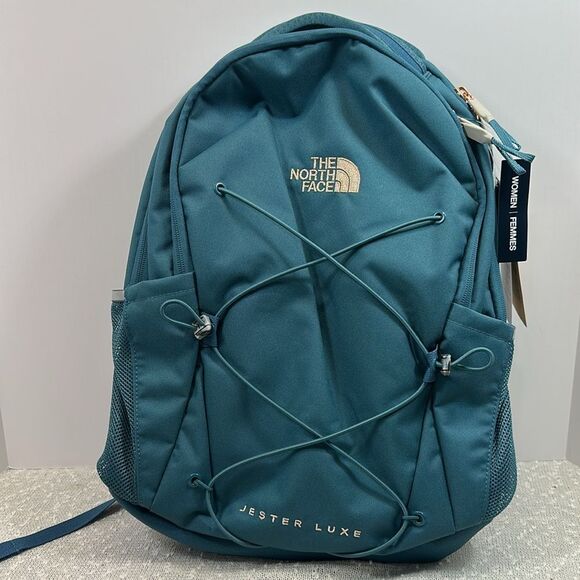 THE NORTH FACE Women’s Jester Luxe Backpack Space Blue Rose Gold Metallic NWT - Picture 6 of 12